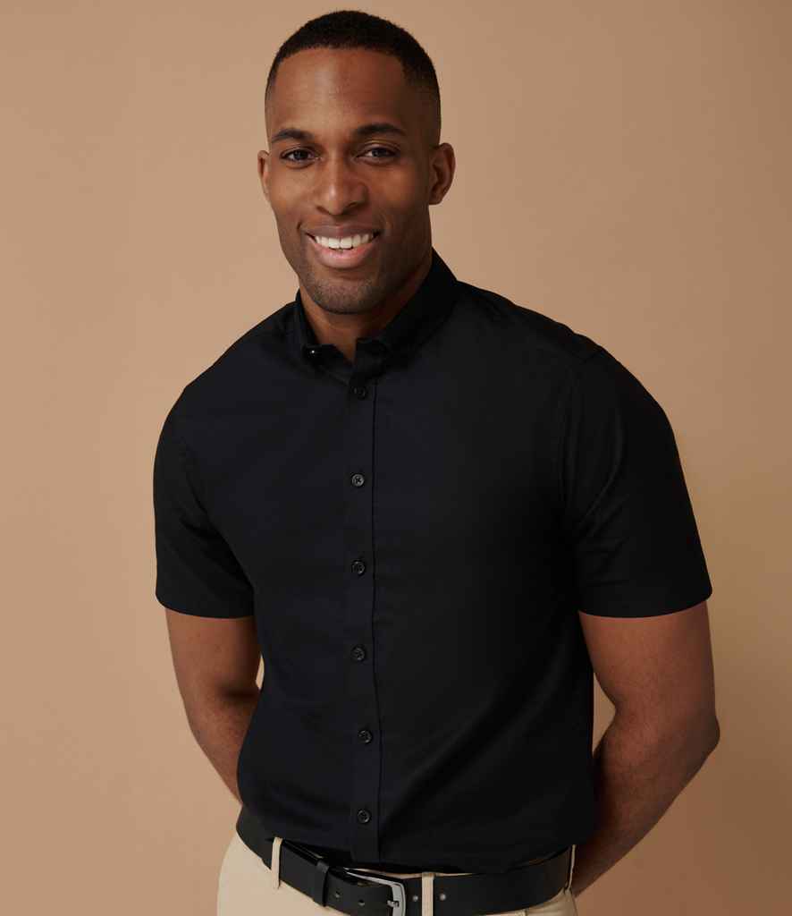 Black slim fit oxford 2024 shirt